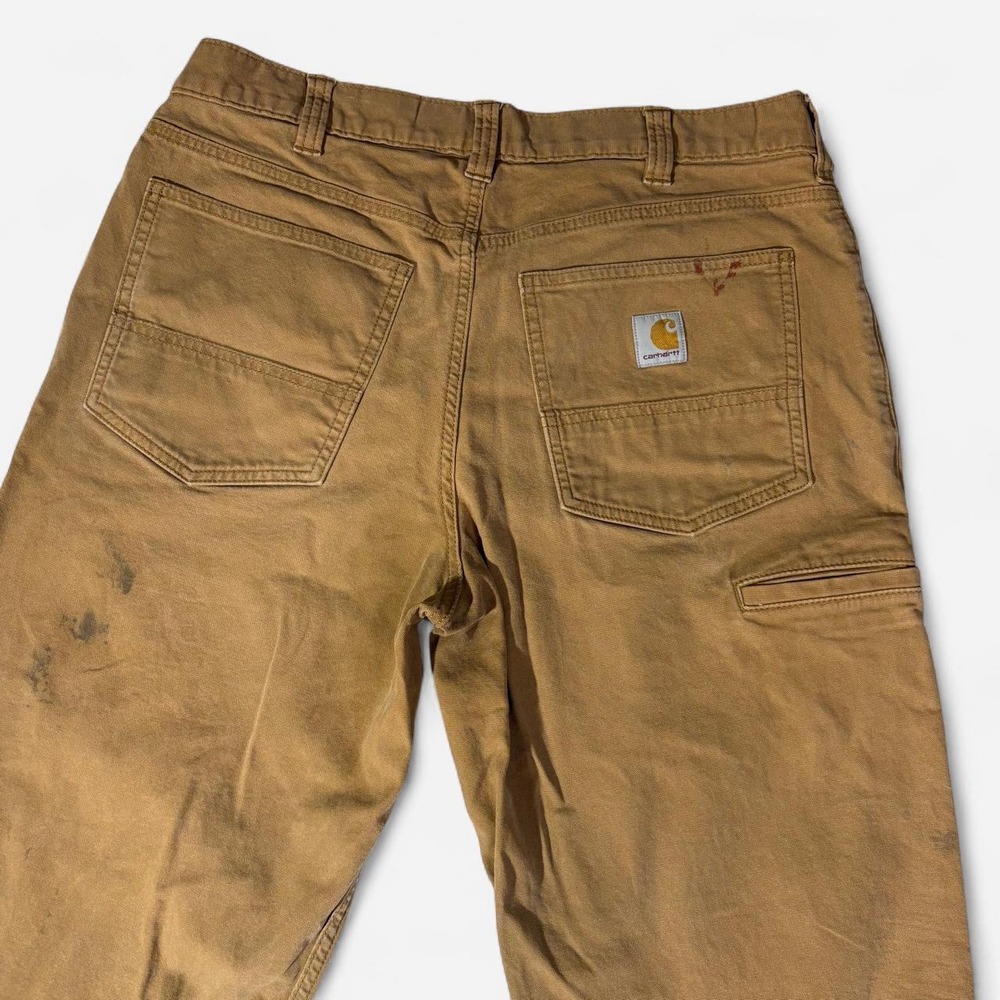 Mens Carhartt Pants Worn with Relaxed Fit - Picture 4 of 8